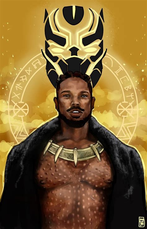 Erik Steven Killmonger Black Panther Marvel Black Panther Art Black