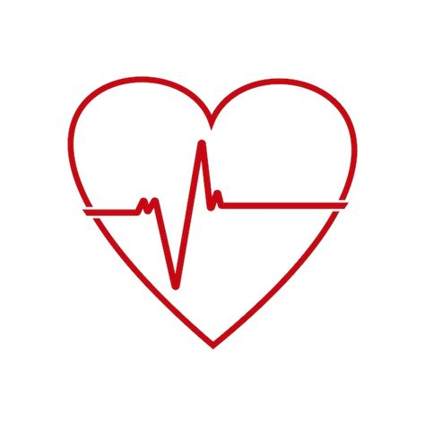 Latido Del Corazón Icono De Forma De Corazón Cardiograma De Corazón Ilustración Vectorial