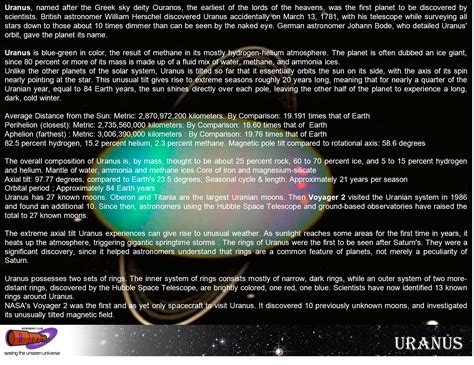 DMR'S ASTRONOMY CLUB: Solar System: Facts about Uranus