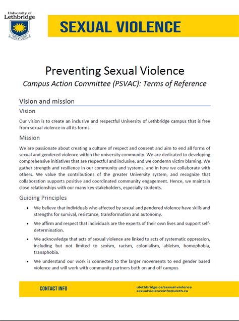 Preventing Sexual Violence Campus Action Committee Psvac