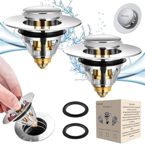 Homonic Universal Desag E Lavabo Click Clack Acero Inoxidable Tapones