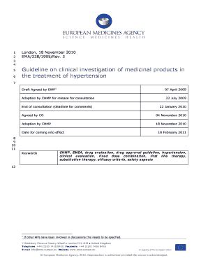 Fillable Online Guideline On Clinical Investigation Of Medicinal