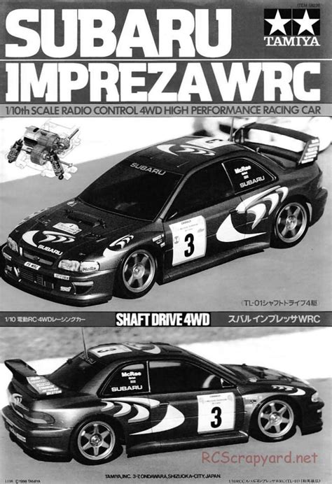 Tamiya Manual Subaru Impreza Wrc Tl Rcscrapyard