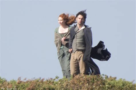 Aidan Turner Kisses Eleanor Tomlinson During Poldark Filming Daily