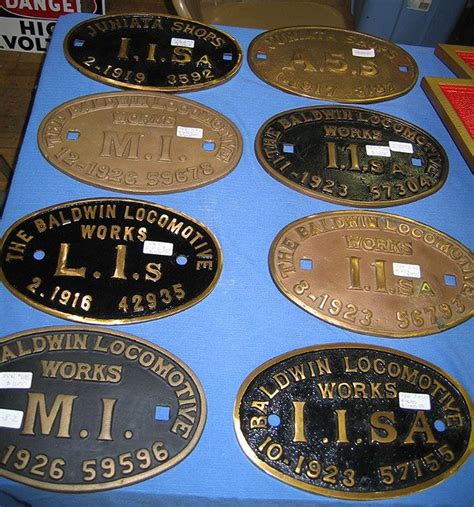 A Display Of Various Builders Plates From Prr Steam Locomotives Steam