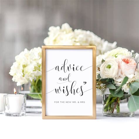 Printable Advice And Wishes Sign Advice And Wishes Advice Etsy