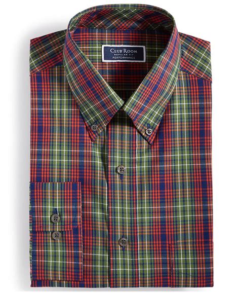 Club Room Men S Regular Fit Large Plaid Dress Shirt Created For Macy S Macy S