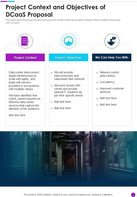 Project Context And Objectives Of Dcaas Proposal One Pager Sample