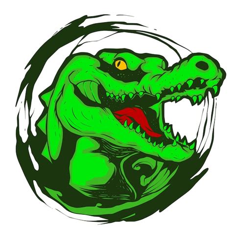 Krokodil Mascotte Logo Illustratie Vector Premium Vector