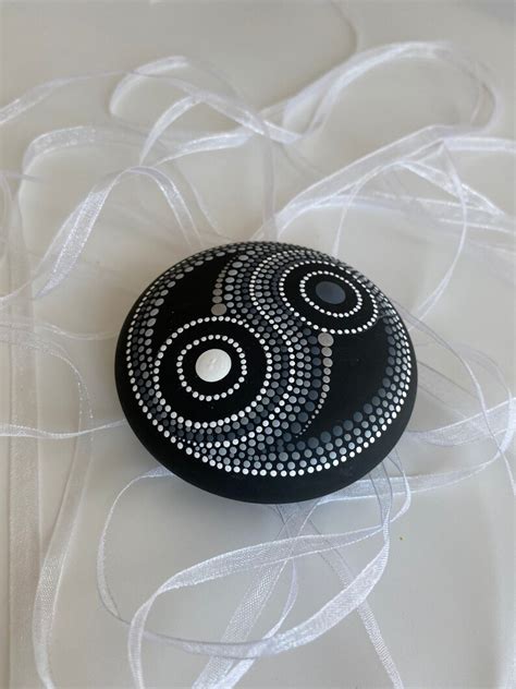 Yin Yang Stone Dot Art Dot Mandala Dot Painting Painted Etsy Norway