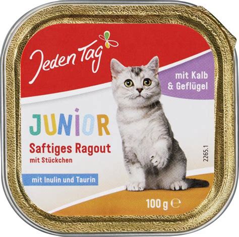 Jeden Tag Katze Junior saftiges Ragout mit Stückchen Kalb Geflügel