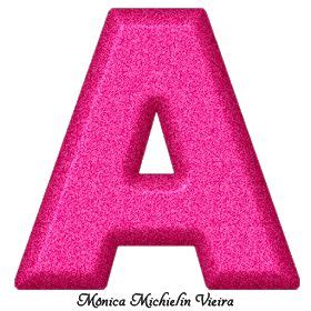 Alphabets By Monica Michielin Alfabeto Glitter Rosa Png Outubrorosa