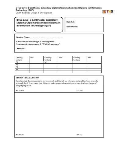 Btec Level 3 Certificate Subsidiary Diplomadiploma Teach Ict