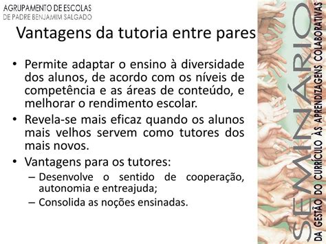 Ppt A Aprendizagem Cooperativa E A Tutoria Entre Pares Powerpoint