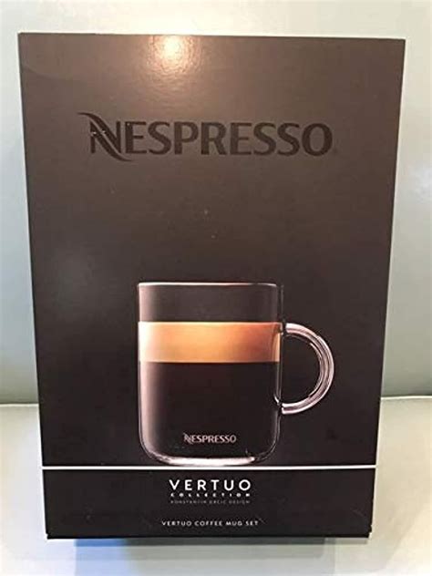 Nespresso Vertuo Coffee Mug Set 2 X 390 Ml Incl 2 Spoons Glass Cups