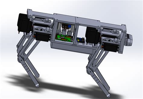 【机器人】quadruped Dog四足机械狗模型3d图纸 Solidworks设计solidworks机器人 仿真秀干货文章