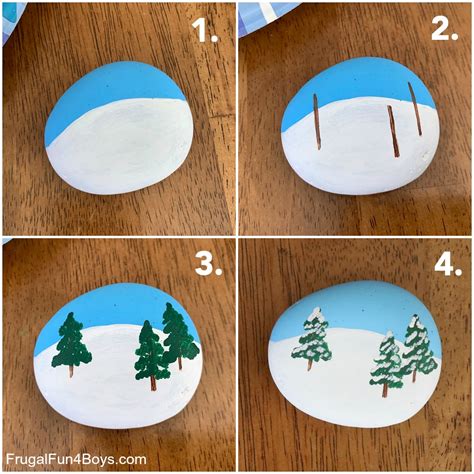 Winter Rock Painting Ideas Frugal Fun For Boys And Girls