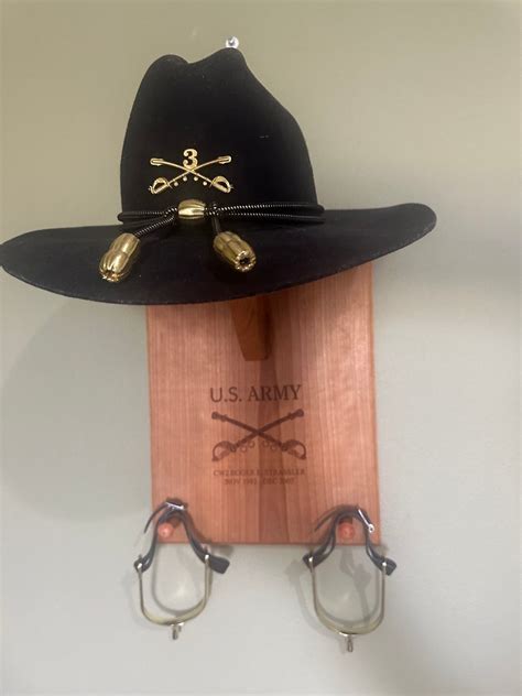 Personalized Display for Stetson. Cavalry Hat and Spurs Plaque. Cowboy ...