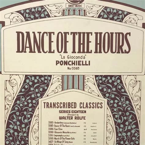 PARTITURA MUSICAL DE Danza De Las Horas Vintage 1940 La Gioconda A