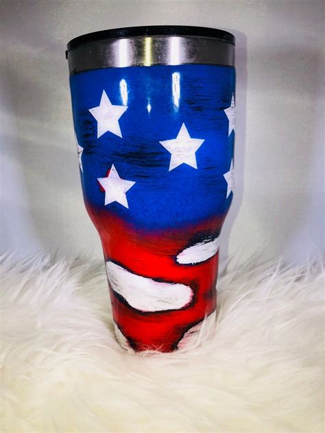 American Flag Distressed Stainless Steel Tumbler Personalized Etsy