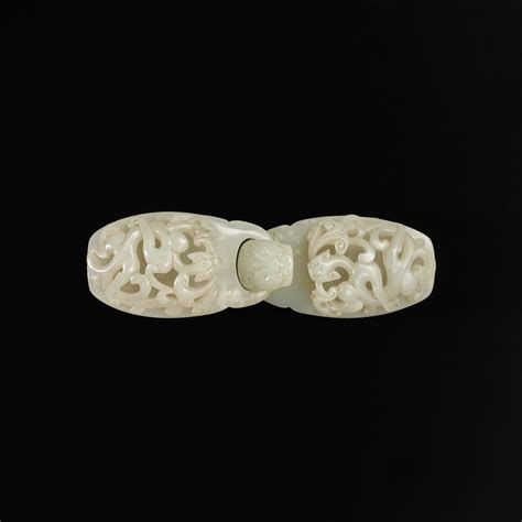 A White Jade Chilong Belt Buckle Qing Dynasty Qianlong Period