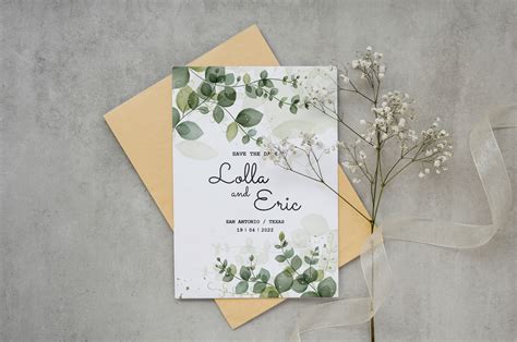 Rustic wedding invitation design on Behance