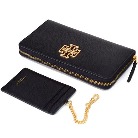 トリーバーチ 長財布 TORY BURCH レザー ブリテン ロゴ ジップ コンチネンタル 長財布 カードケース 定期入れ 2点セット