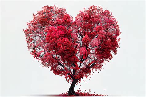 Premium Photo Wonderful Red Love Tree Heart Shaped