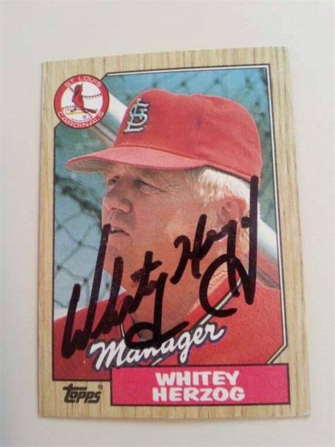 Whitey Herzog Autograph Card