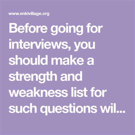 List Of Weaknesses For Job Interviews