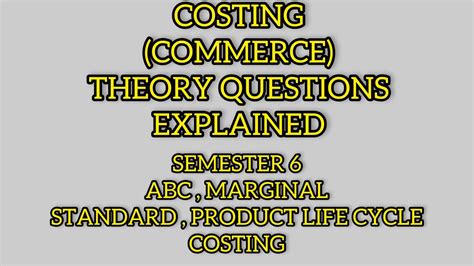 Costing Important Theory Questions Sem Tybcom Youtube