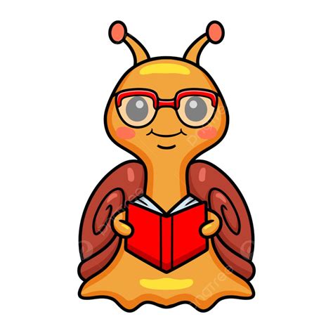 Cute Little Snail Cartoon Reading A Book, Kawaii, Beast, Learn PNG and ...