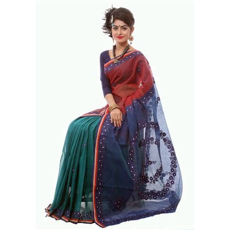 Pure Muslin Silk Saree With Hand Embroidery Price In Bangladesh