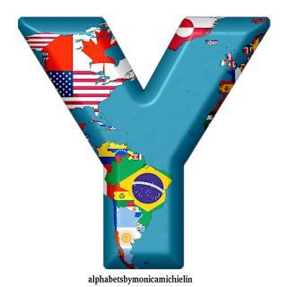 The Letter Y Is Made Up Of Many Different Country Flags And Colors