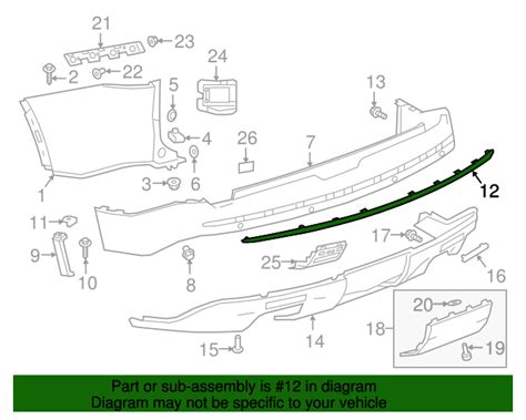 2018 2023 Chevrolet Traverse Black Ice Chrome Rear Bumper Fascia Lower