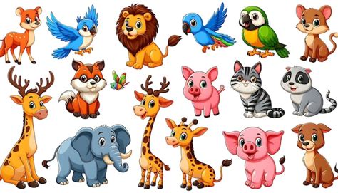Imagens De Animais Coloridos Para Educação Infantil - Colecção de animais de desenho animado coloridos para crianças | imagem ...