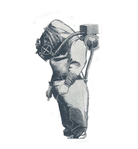 Vintage Scuba Diver Drawing