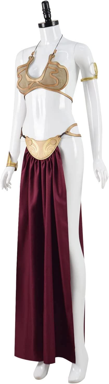 Women S Princess Leia Costume Sexy Dress Gold Bikini Leia Slave Outfits For Halloween Party