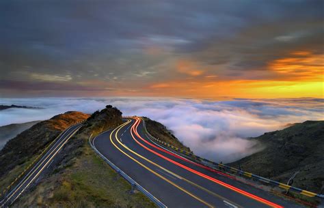 Fog, Time-Lapse, Horizon, Road wallpaper - Coolwallpapers.me!