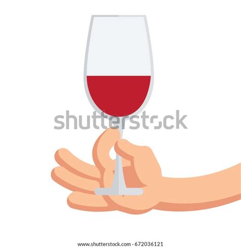 Hand Holding Glass Wine Vector Illustration Stock Vector Royalty Free