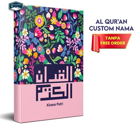 Jual Al Quran Custom Nama Cover Feminim Perempuan Tulis Nama Di Cover