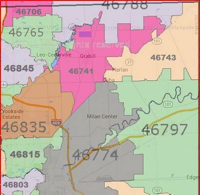 Allen County Zip Code Map