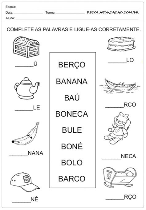 Atividades com a letra B - Atividades prontas para imprimir
