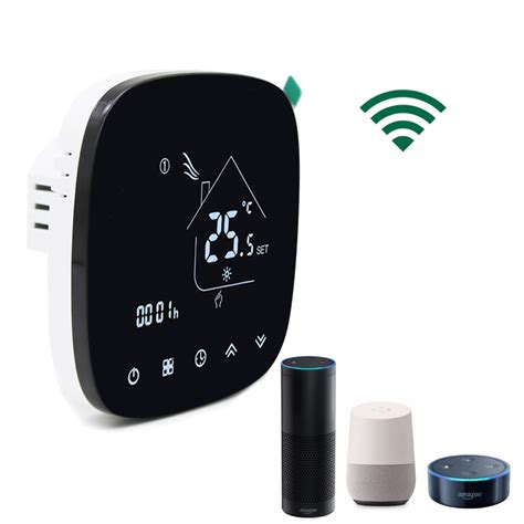 Smart Wifi Control Digital Gas Boiler Heating Thermostat Black For AC