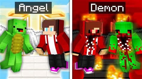 JJ and Mikey from ANGEL to DEMON in Minecraft - Maizen - Minecraft videos