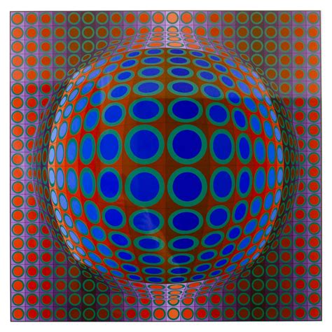 Victor Vasarely Signed And Numbered Limited Edition Serigraph Iconic Op