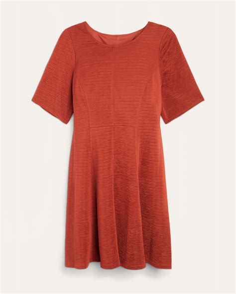 Melonie Plus Size Knit Fit And Flare Dress Red