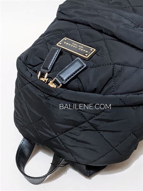 Marc Jacobs Quilted Nylon Backpack Bag Black Balilene