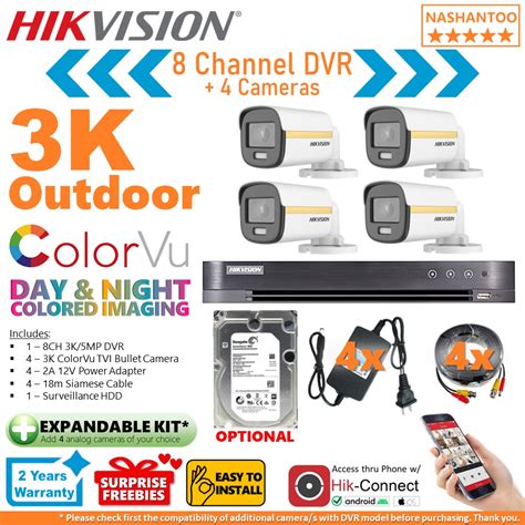 Hikvision Ch K Mp Camera Colorvu Outdoor Bullet Diy Cctv Package