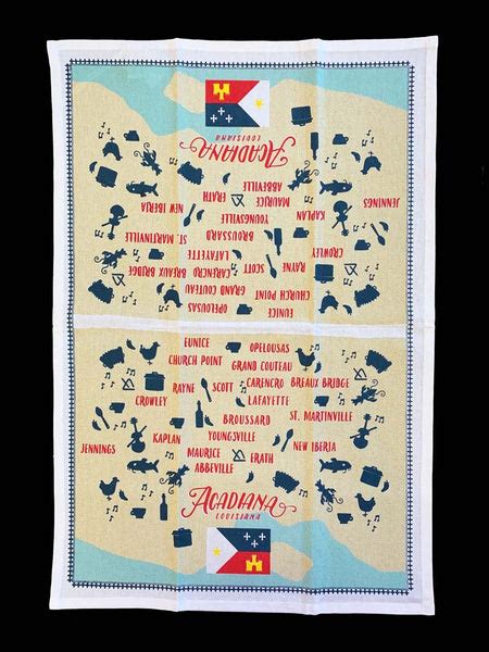 Acadiana Map Kitchen Towel – The Velvet Monkey